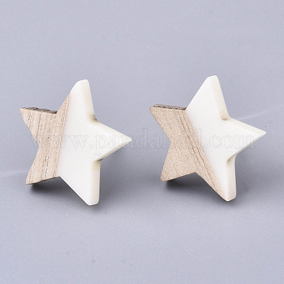 Серьги из смолы и дерева EJEW-N017-001A-1