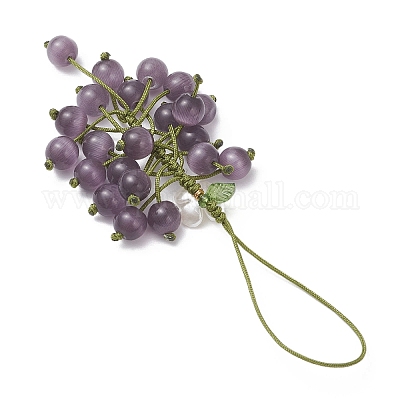 4 шт. подвеска в виде винограда с кошачьим глазом HJEW-TA00414-1