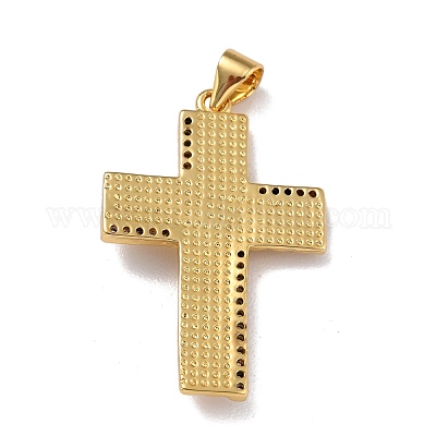 Латунные микропаве прозрачные подвески с фианитом ZIRC-A021-10G-1