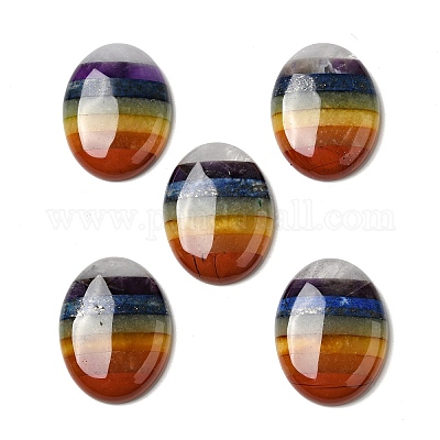 Кабошоны чакры из натуральных смешанных драгоценных камней G-F724-01D-1