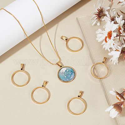 10 шт. подвеска с открытой задней частью из нержавеющей стали с кабошонами STAS-UN0061-36A-1