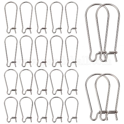 100 шт. 2 стиля фурнитуры для сережек-колец из нержавеющей стали 304 STAS-CN0001-04-1