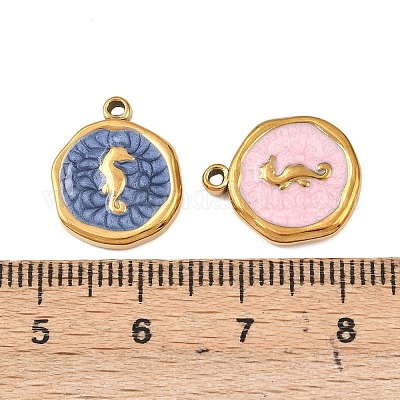 Подвески из нержавеющей стали 304 с эмалью STAS-P425-01G-01-1