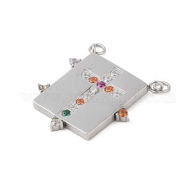 Разноцветные подвески из микропаве из нержавеющей стали с кубическим цирконием STAS-S121-01A-P-1