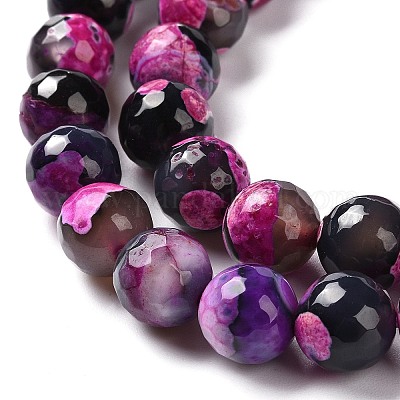 Бусы из натурального огненного агата с потрескиванием G-K166-06F-10mm-01-1