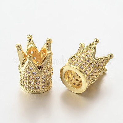 Латунные микро проложить кубического циркония бусы ZIRC-L037-72G-FF-1