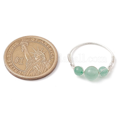 Круглые натуральные кольца из розового кварца RJEW-JR00820-1