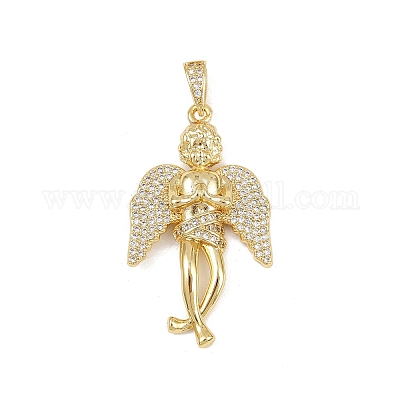 Латунные микро проложить кубического циркония подвески KK-P323-09G-1