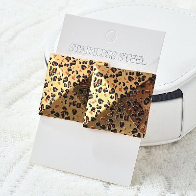 Серьги-гвоздики из нержавеющей стали 304 с эмалью EJEW-Z084-15G-02-1