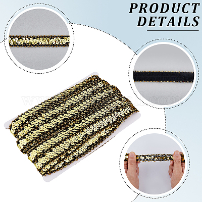 20 ярд блестящих полиэстеровых эластичных бусин с пайетками&nbsp;OCOR-CY0003-22B-1