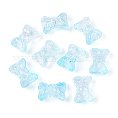 Выпечка расписные прозрачные стеклянные бусины DGLA-T004-05G-1