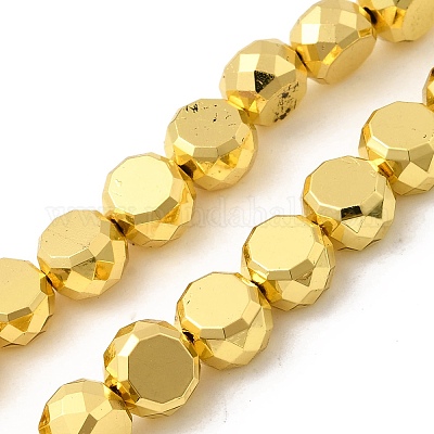 Стеклянные бусины с гальваническим покрытием  EGLA-F166-04B-1