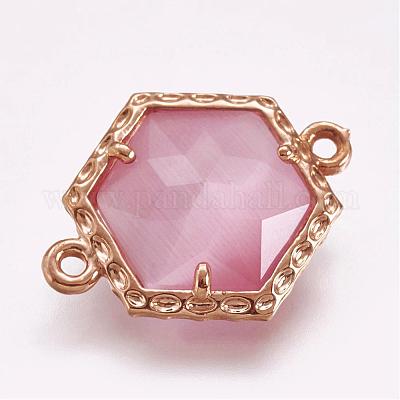 Граненые соединители звеньев кошачий глаз GLAA-G041-C02-1