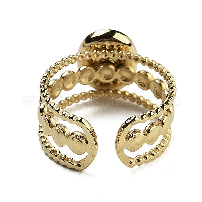 Овальные кольца на палец из натурального тигрового глаза RJEW-N046-06A-G-1