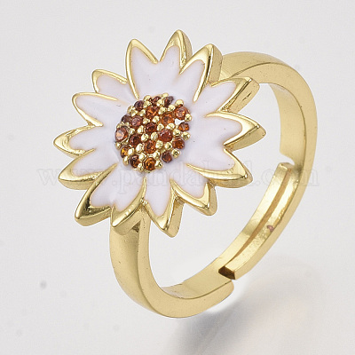 Регулируемые латунные кольца из микро-паве циркония ZIRC-Q022-026G-NF-1