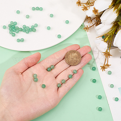 Естественный зеленый авантюрин бисер нитей G-OC0001-64-6mm-1