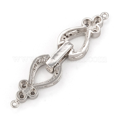 Латунные микро проложить кубического циркония раз за застежками ZIRC-F013-01P-FF-1