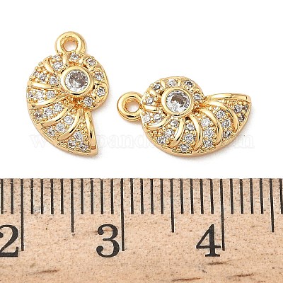 Подвески из прозрачных кубических цирконий с микропаве из океанической латуни KK-B160-42G-06-1