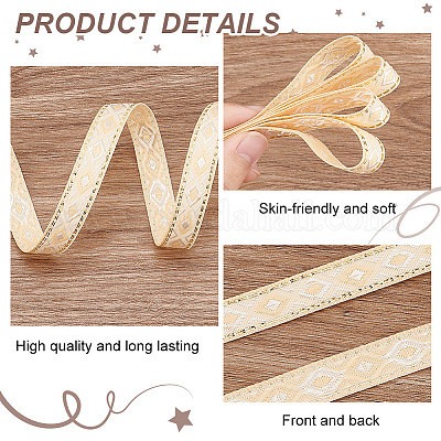 Жаккардовые ленты из полиэстера с ромбами OCOR-WH0078-128B-1