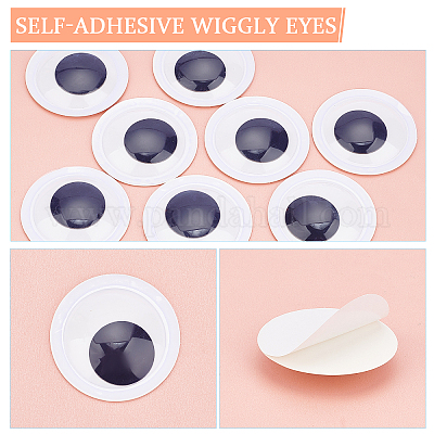 3 Inch Large Sized Plastic Wiggle Googly Eyes Self Adhesive for Crafts Set  of 4