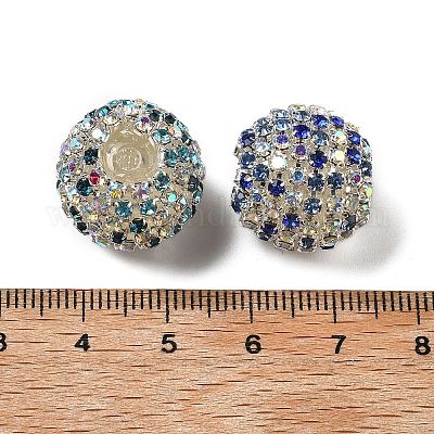 Сверкающие стеклянные стразы круглые бусины OACR-S048-01-1