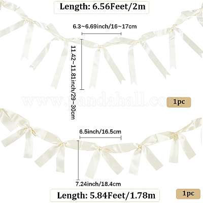 2 стиль баннеры с бантом из ткани&nbsp;AJEW-SP0002-70C-1