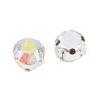 Плоские круглые пришивные бусины-монти со стразами STAS-B107-01E-02S-1