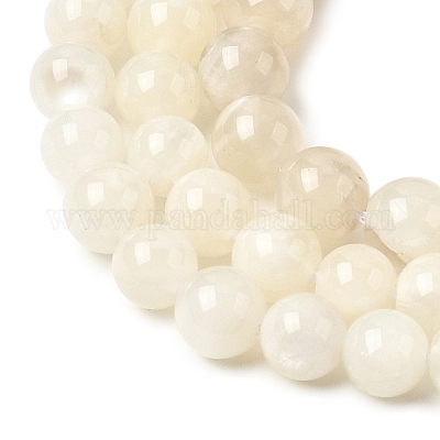 Натуральный белый лунный камень бисер пряди&nbsp;G-F306-05AB-6mm-01-1