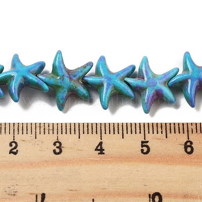 Нити из синтетических бирюзовых бусин G-P507-04K-1