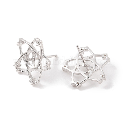 925 серебряная застежка для сережек с микропаве из кубического циркония. STER-B003-23P-1