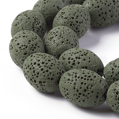 Бусы из натуральной лавы&nbsp;G-F671-03B-15-1