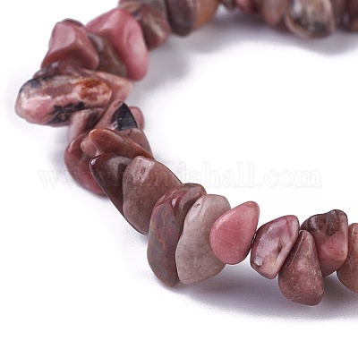 Натуральный rhodochrosite бисер стрейч браслеты BJEW-JB04152-04-1