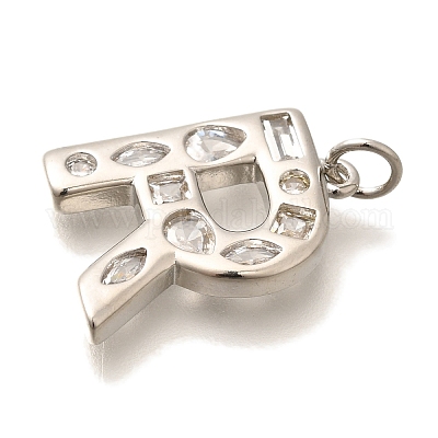 Латунные микропаве прозрачные подвески с фианитом KK-G521-01P-R-1