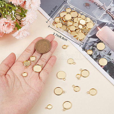 80 шт. 4 стиля подвески из нержавеющей стали 304 с кабошонами STAS-BBC0002-33-1