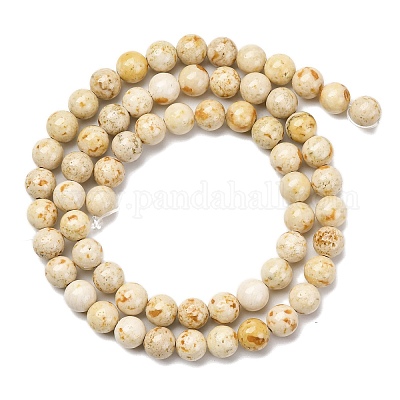 Нити из натурального окрашенного мрамора G-P593-6mm-06-1