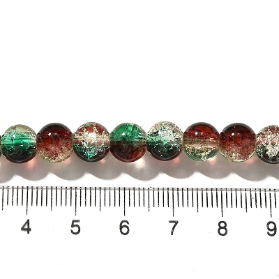 Рождественская тематика треск стеклянные бусины нити&nbsp;X1-CCG-C002-8mm-04-1