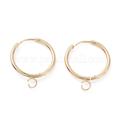 201 фурнитура для сережек-колец Huggie Hoop из нержавеющей стали STAS-P283-01O-G-1