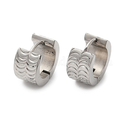 Серьги-кольца из нержавеющей стали 304 с эффектом полировки EJEW-M001-34P-1