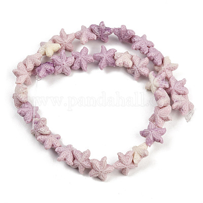 Нити резных бусин синтетического коралла SHEL-K007-18B-1