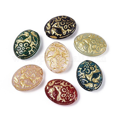 Непрозрачные стеклянные бусы LAMP-T021-35M-1