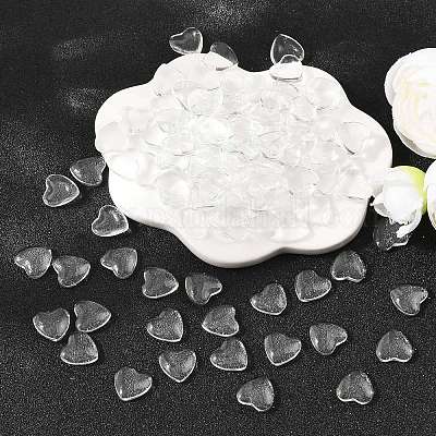 Полупрозрачные сердце кабошоны GGLA-R021-10mm-1