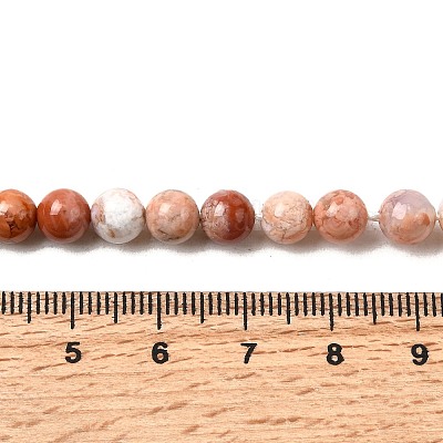 Натуральный розовый агат бисер нитей G-K350-C02-6mm-1