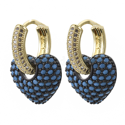 Серьги-кольца Huggie с подвесками из латуни с прозрачным фианитом и прозрачным фианитом KK-R137-018-NF-1