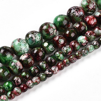 Выпечка окрашенные стеклянные бусины пряди X1-DGLA-N003-10mm-A09-1
