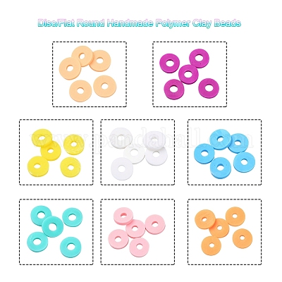 1120шт 8 цвета бусины из полимерной глины ручной работы CLAY-YW0001-14A-1