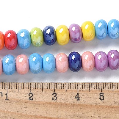 Фарфоровые бусины-рондели PORC-Q001-01M-1