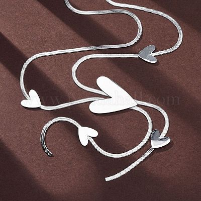 Ожерелья из нержавеющей стали 304 в форме сердца NJEW-R026-30P-1