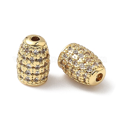 Латунные прозрачные бусины из кубического циркония KK-Q068-27G-1