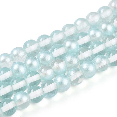 Запекание окрашенные прозрачные стеклянные бусины нити DGLA-N011-6mm-05-1