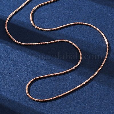 Ожерелья из круглой змеиной цепи из латуни для женщин NJEW-D302-15RG-1